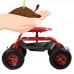 Sunnydaze Rolling Garden Cart with Extendable Steering Handle, Swivel Seat & Basket, Blue   567146552
